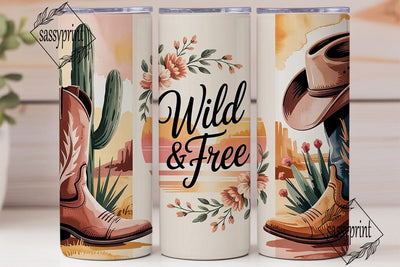 Wild & Free Desert 20oz Tumbler Wrap Sublimation sassyprint 