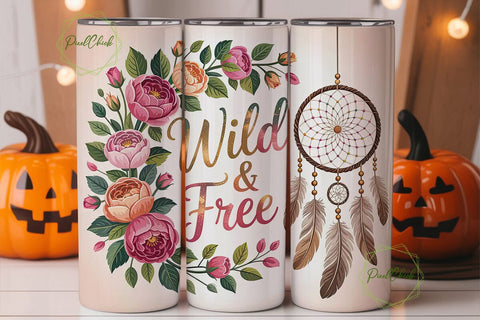 Wild & Free Dreamcatcher 20oz Tumbler Sublimation PixelChick 