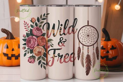 Wild & Free Dreamcatcher 20oz Tumbler Sublimation PixelChick 