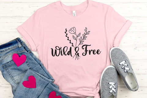 Wild & Free, Wildflower Quote SVG, Flower SVG SVG CraftLabSVG 