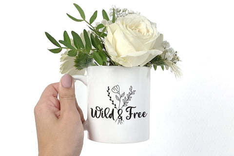 Wild & Free, Wildflower Quote SVG, Flower SVG SVG CraftLabSVG 