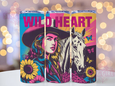 Wild Heart Cowgirl 20oz Tumbler, Wild Heart Quote, Western Cowgirl Wrap, Rustic Cowgirl Sublimation, 20oz Tumbler Wrap, Sublimation Design PNG, Country Western Gift Sublimation SvggirlplusArt 