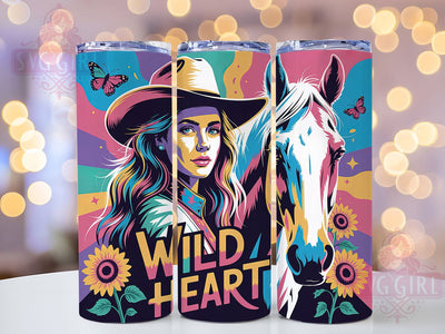 Wild Heart Cowgirl 20oz Tumbler, Wild Heart Quote, Western Cowgirl Wrap, Rustic Cowgirl Sublimation, 20oz Tumbler Wrap, Sublimation Design PNG, Country Western Gift Sublimation SvggirlplusArt 