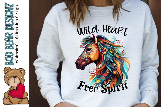 Wild Heart Free Spirit Clipart Sublimation Boo Bear Designz 