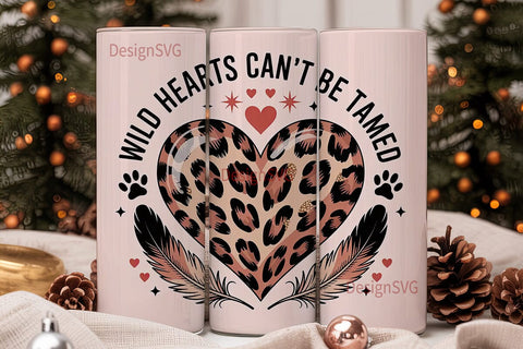 Wild Hearts Tumbler Wrap PNG Sublimation DesignSVG 