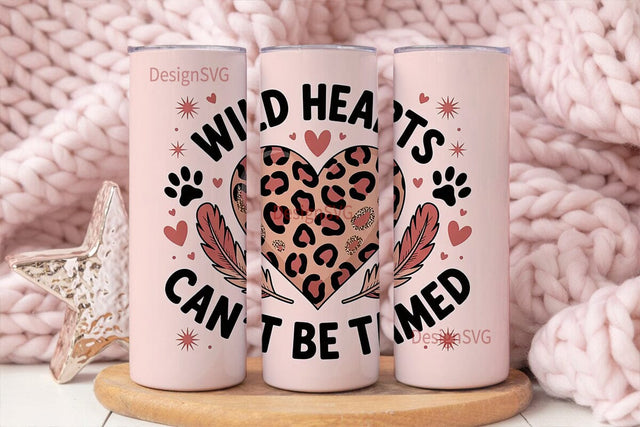 Wild Hearts Tumbler Wrap PNG Sublimation DesignSVG 