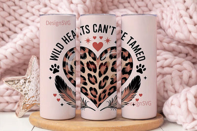 Wild Hearts Tumbler Wrap PNG Sublimation DesignSVG 