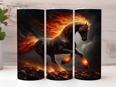 Wild Horse Fire Equestrian Tumbler, Fire Tumbler, Wild Horse Tumbler, 20oz Sublimation Wrap, Equestrian Tumbler, Animal Tumbler, Bold Tumbler Sublimation Lara' s Designs 