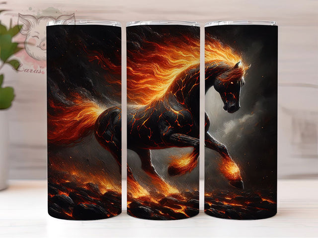 Wild Horse Fire Equestrian Tumbler, Fire Tumbler, Wild Horse Tumbler, 20oz Sublimation Wrap, Equestrian Tumbler, Animal Tumbler, Bold Tumbler Sublimation Lara' s Designs 