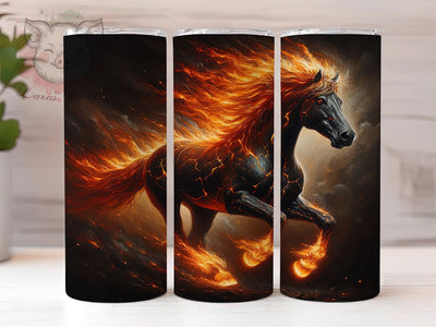 Wild Horse Fire Equestrian Tumbler, Fire Tumbler, Wild Horse Tumbler, 20oz Sublimation Wrap, Equestrian Tumbler, Animal Tumbler, Bold Tumbler Sublimation Lara' s Designs 