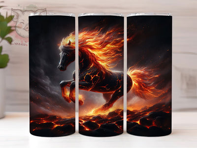 Wild Horse Fire Equestrian Tumbler, Fire Tumbler, Wild Horse Tumbler, 20oz Sublimation Wrap, Equestrian Tumbler, Animal Tumbler, Bold Tumbler Sublimation Lara' s Designs 