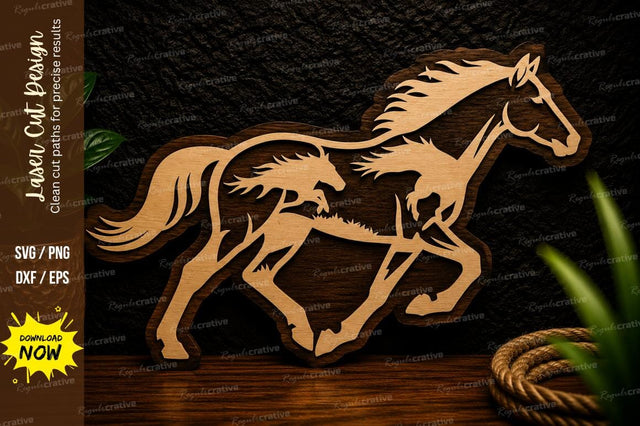 Wild Horse Outline Laser Cut Svg Design SVG Regulrcrative 