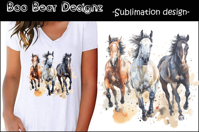Wild horse Sublimation Clipart Sublimation Boo Bear Designz 