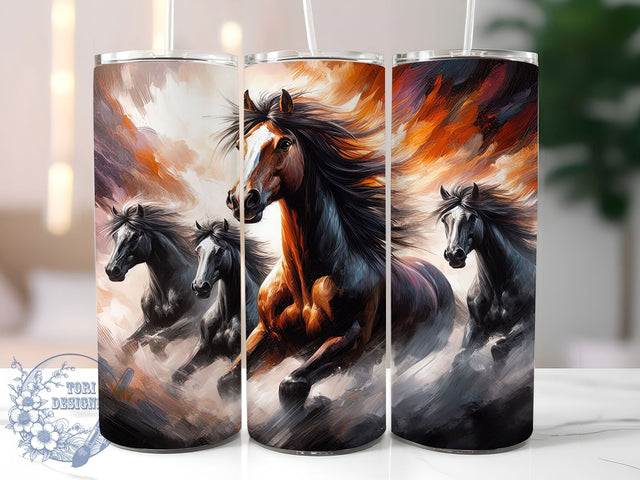 Wild Horse Western 20oz Tumbler, Horse Lover Tumbler, Western Tumbler Wrap, 20oz Tumbler Wrap, Sublimation Tumbler Design, Equestrian Gift Tumbler, Digital Download Sublimation ToriDesigns 