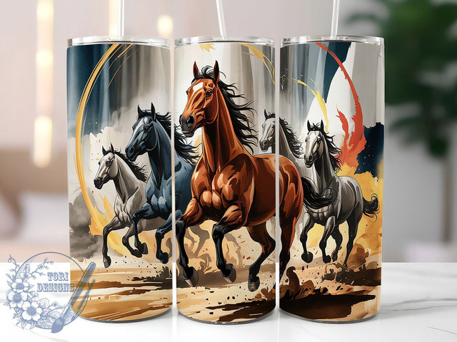 Wild Horse Western 20oz Tumbler, Horse Lover Tumbler, Western Tumbler Wrap, 20oz Tumbler Wrap, Sublimation Tumbler Design, Equestrian Gift Tumbler, Digital Download Sublimation ToriDesigns 