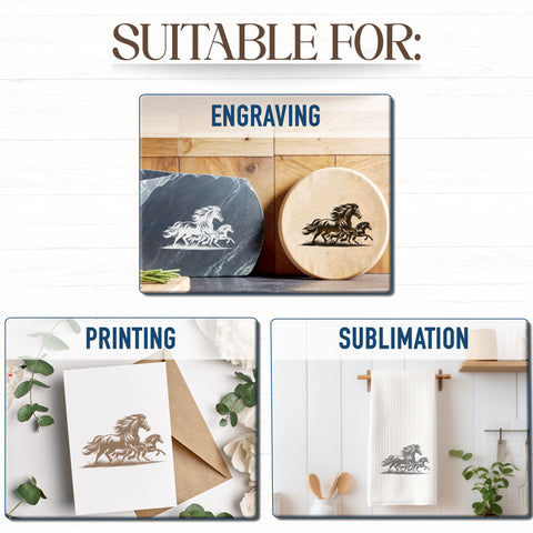 Wild Horses SVG DXF PNG JPG SVG CraftySVGStudio 