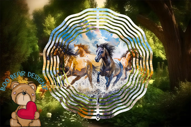 Wild horses Wind Spinner Clipart Sublimation Boo Bear Designz 
