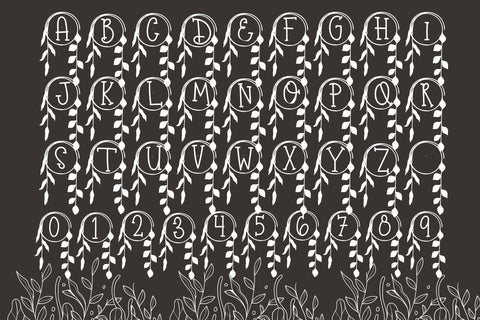 Wild Leaf Boho Monogram Font Dm Letter Studio 