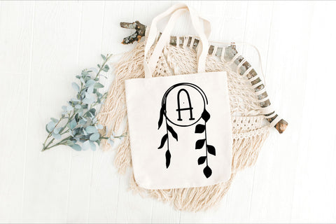 Wild Leaf Boho Monogram Font Dm Letter Studio 