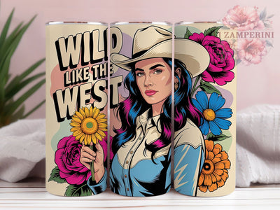 Wild Like West 20oz Tumbler, Wild Like the West Quote, Western Cowgirl Wrap, Rustic Cowgirl Sublimation, 20oz Tumbler Wrap, Sublimation Design PNG, Country Western Gift Sublimation Li Zamperini 