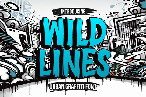 Wild Lines - Straight Urban Graffiti Font Font Mozzatype 