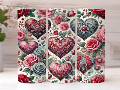 Wild Love Animal Print Valentine's Tumbler, Animal Print Hearts Wrap, 20oz Sublimation Tumbler, Cute Valentine Gift, Heart Pattern Tumbler, Romantic Drinkware, Wild Love Tumbler Sublimation Lara' s Designs 