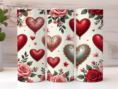 Wild Love Animal Print Valentine's Tumbler, Animal Print Hearts Wrap, 20oz Sublimation Tumbler, Cute Valentine Gift, Heart Pattern Tumbler, Romantic Drinkware, Wild Love Tumbler Sublimation Lara' s Designs 