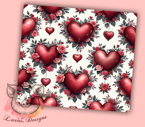 Wild Love Animal Print Valentine's Tumbler, Animal Print Hearts Wrap, 20oz Sublimation Tumbler, Cute Valentine Gift, Heart Pattern Tumbler, Romantic Drinkware, Wild Love Tumbler Sublimation Lara' s Designs 