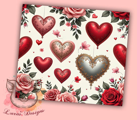 Wild Love Animal Print Valentine's Tumbler, Animal Print Hearts Wrap, 20oz Sublimation Tumbler, Cute Valentine Gift, Heart Pattern Tumbler, Romantic Drinkware, Wild Love Tumbler Sublimation Lara' s Designs 