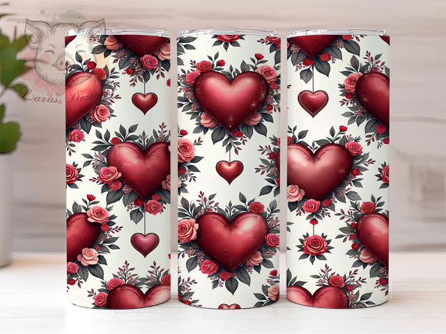 Wild Love Animal Print Valentine's Tumbler, Animal Print Hearts Wrap, 20oz Sublimation Tumbler, Cute Valentine Gift, Heart Pattern Tumbler, Romantic Drinkware, Wild Love Tumbler Sublimation Lara' s Designs 