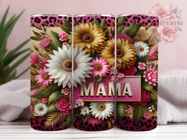 Wild Mama Floral Leopard Tumbler Wrap, Floral Leopard Tumbler, Glitter Tumbler Design, 20oz Tumbler Sublimation, Vibrant Mom Tumbler, Digital Tumbler Wrap, Wild Mom Tumbler Sublimation Li Zamperini 