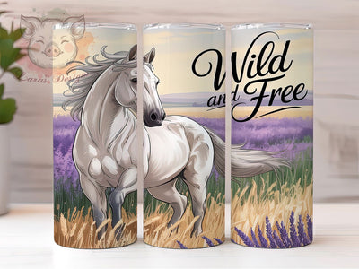 Wild Mustang Horse Lover Tumbler Wrap, Wild Horse Design, Equestrian Tumbler, Ranch Life Cup, Horse Girl Pattern, Western Style Drinkware, Mustang Art Design Sublimation Lara' s Designs 