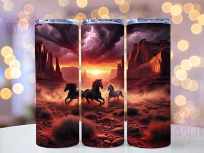 Wild Running Horses Tumbler, Wild Western Tumbler, Country Horse 20oz Wrap, Sublimation Design, Rustic Horse Gift, Stylish Western Wrap, Cowboy Horse Tumbler Sublimation SvggirlplusArt 