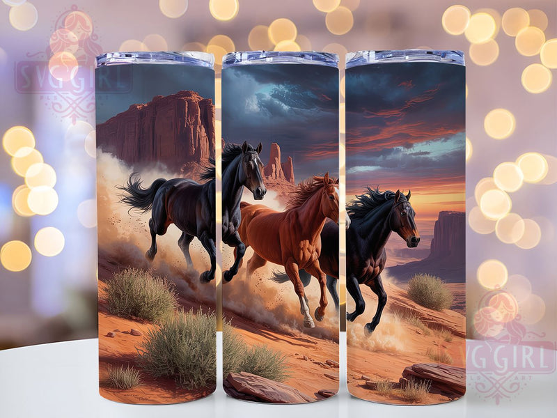 Wild Running Horses Tumbler, Wild Western Tumbler, Country Horse 20oz Wrap, Sublimation Design, Rustic Horse Gift, Stylish Western Wrap, Cowboy Horse Tumbler Sublimation SvggirlplusArt 