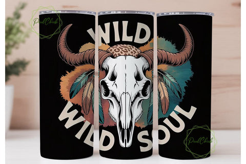 Wild Soul 20oz Tumbler Wrap Sublimation PixelChick 