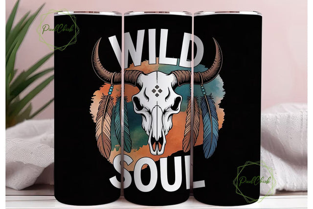 Wild Soul 20oz Tumbler Wrap Sublimation PixelChick 