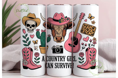 Wild Soul Country Cowgirl 20oz Tumbler Sublimation PixelChick 
