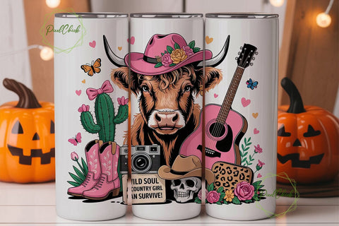 Wild Soul Country Cowgirl 20oz Tumbler Sublimation PixelChick 