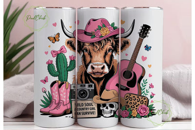 Wild Soul Country Cowgirl 20oz Tumbler Sublimation PixelChick 