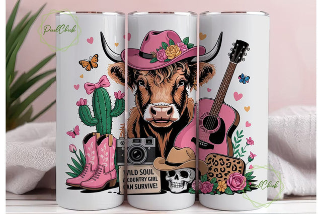 Wild Soul Country Cowgirl 20oz Tumbler Sublimation PixelChick 