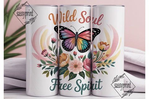 Wild Soul Free Spirit 20oz Tumbler Wrap Sublimation sassyprint 
