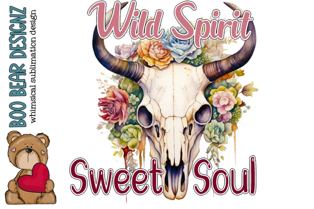 Wild Spirit Sweet Soul Sublimation clipart Sublimation Boo Bear Designz 