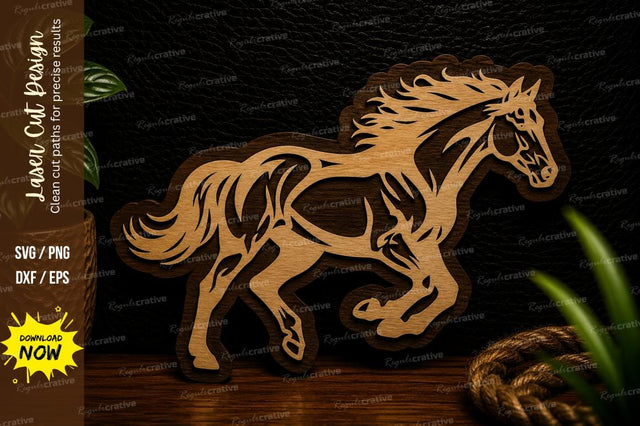 Wild Stallion Laser Cut Svg Design SVG Regulrcrative 