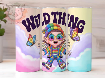 Wild Thing Hippie Boho Gnome Tumbler, Hippie Gnome Wrap, 20oz Sublimation, Boho Girl Cup, Free Spirit Tumbler, Groovy Gnome Design, Hippie Drinkware Sublimation Lara' s Designs 