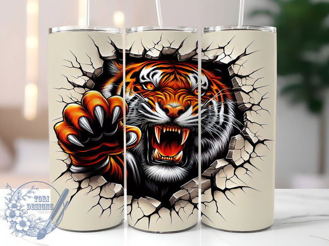 Wild Tiger Jungle Tumbler, Tiger Tumbler Design, 20Oz Sublimation, Wild Tiger Printable, Jungle Wall Art Wrap, Fierce Tiger Pattern, Animal Print Tumbler Sublimation ToriDesigns 