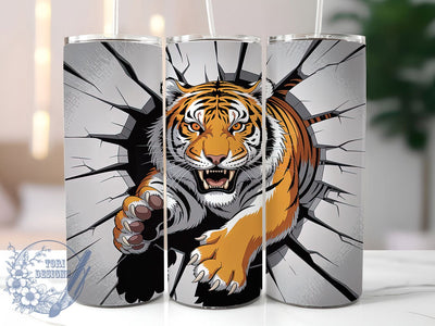 Wild Tiger Jungle Tumbler, Tiger Tumbler Design, 20Oz Sublimation, Wild Tiger Printable, Jungle Wall Art Wrap, Fierce Tiger Pattern, Animal Print Tumbler Sublimation ToriDesigns 