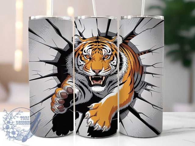 Wild Tiger Jungle Tumbler, Tiger Tumbler Design, 20Oz Sublimation, Wild Tiger Printable, Jungle Wall Art Wrap, Fierce Tiger Pattern, Animal Print Tumbler Sublimation ToriDesigns 