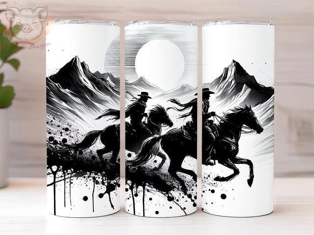 Wild West Cowboy 20 oz Skinny Tumbler, Cowboy PNG Downloads, 20oz Tumbler Png, Sublimation Design, Digital, Digital Download PNG Sublimation Lara' s Designs 