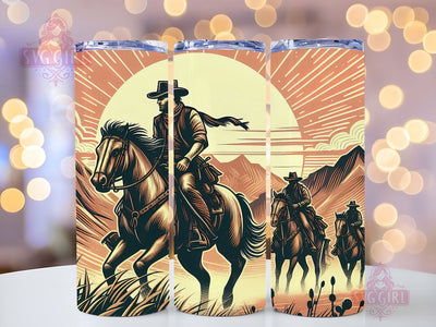 Wild West Cowboy 20oz Tumbler, Cowboy Tumbler Png, Straight Tapered Tumbler Wrap, Instant Digital Download Sublimation SvggirlplusArt 