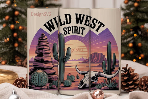 Wild West Desert 20oz Tumbler Wrap Sublimation DesignSVG 